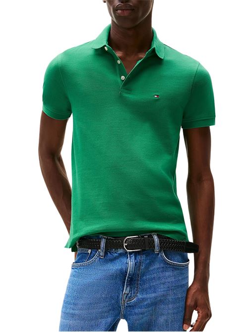 Polo uomo verde in cotone Tommy Hilfiger | MW0MW17771L4F